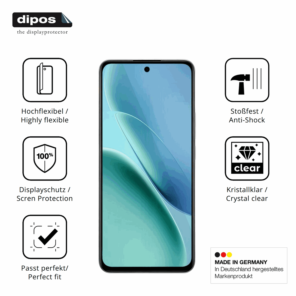 Displayschutz hergestellt in Deutschland, höchste Qualität made in Germany
