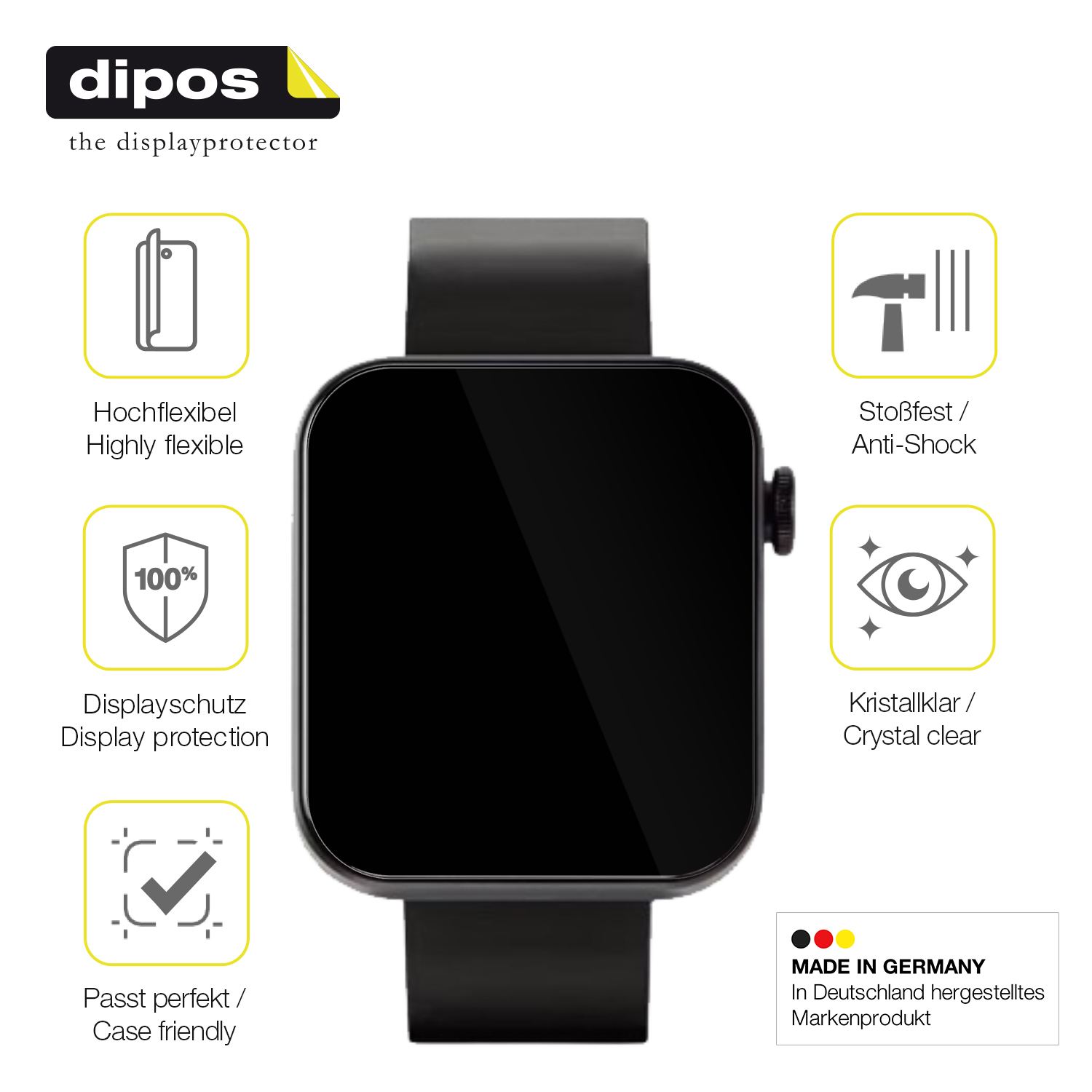 Displayschutz hergestellt in Deutschland, höchste Qualität made in Germany
