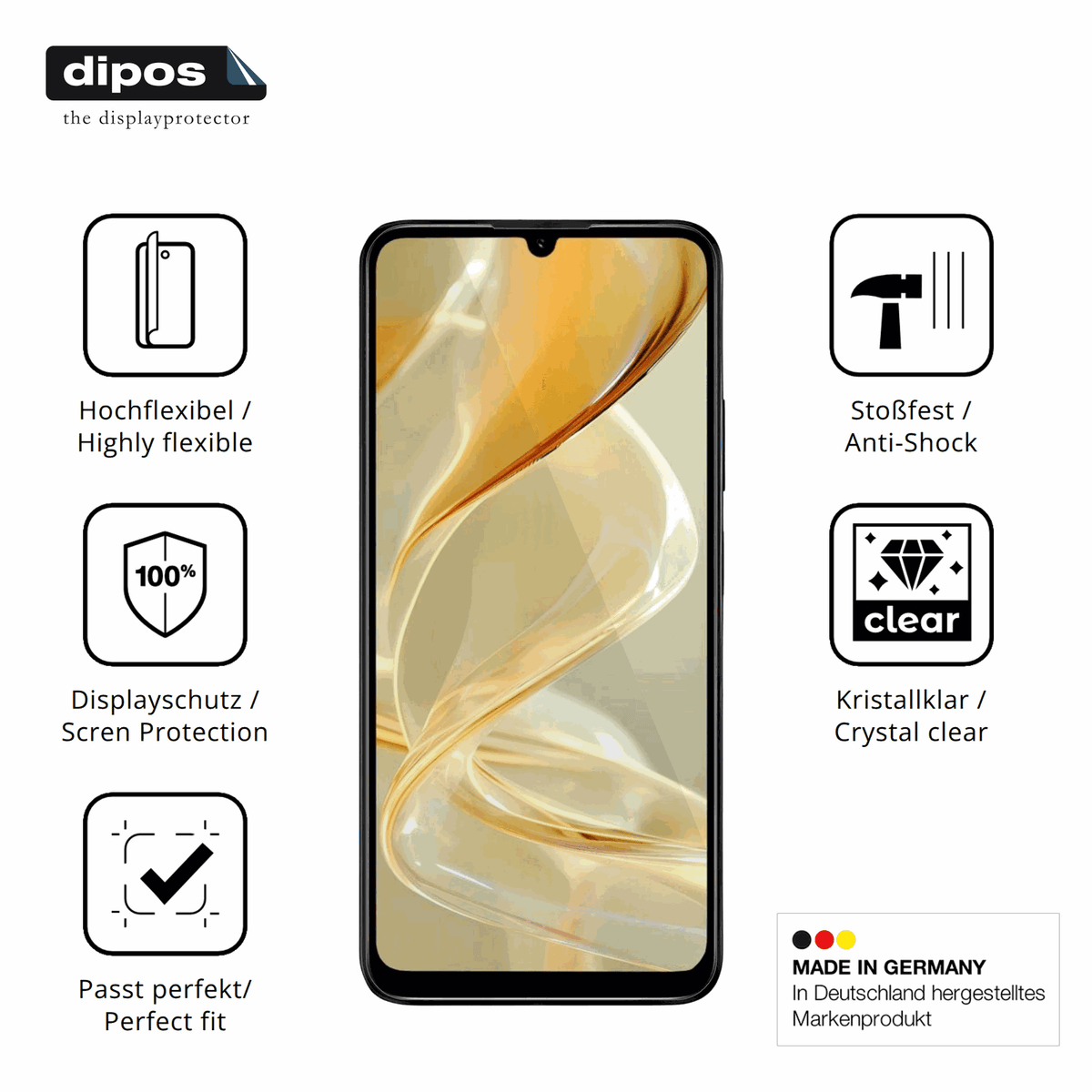 Displayschutz hergestellt in Deutschland, höchste Qualität made in Germany