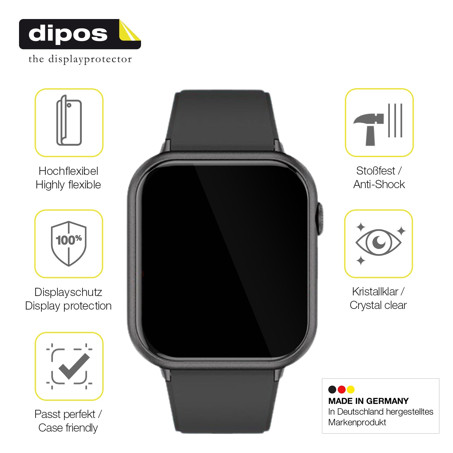 Displayschutz hergestellt in Deutschland, höchste Qualität made in Germany