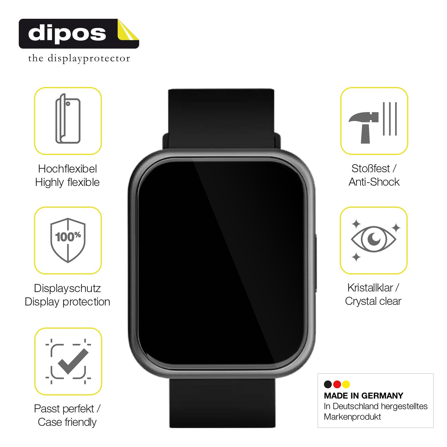 Displayschutz hergestellt in Deutschland, höchste Qualität made in Germany