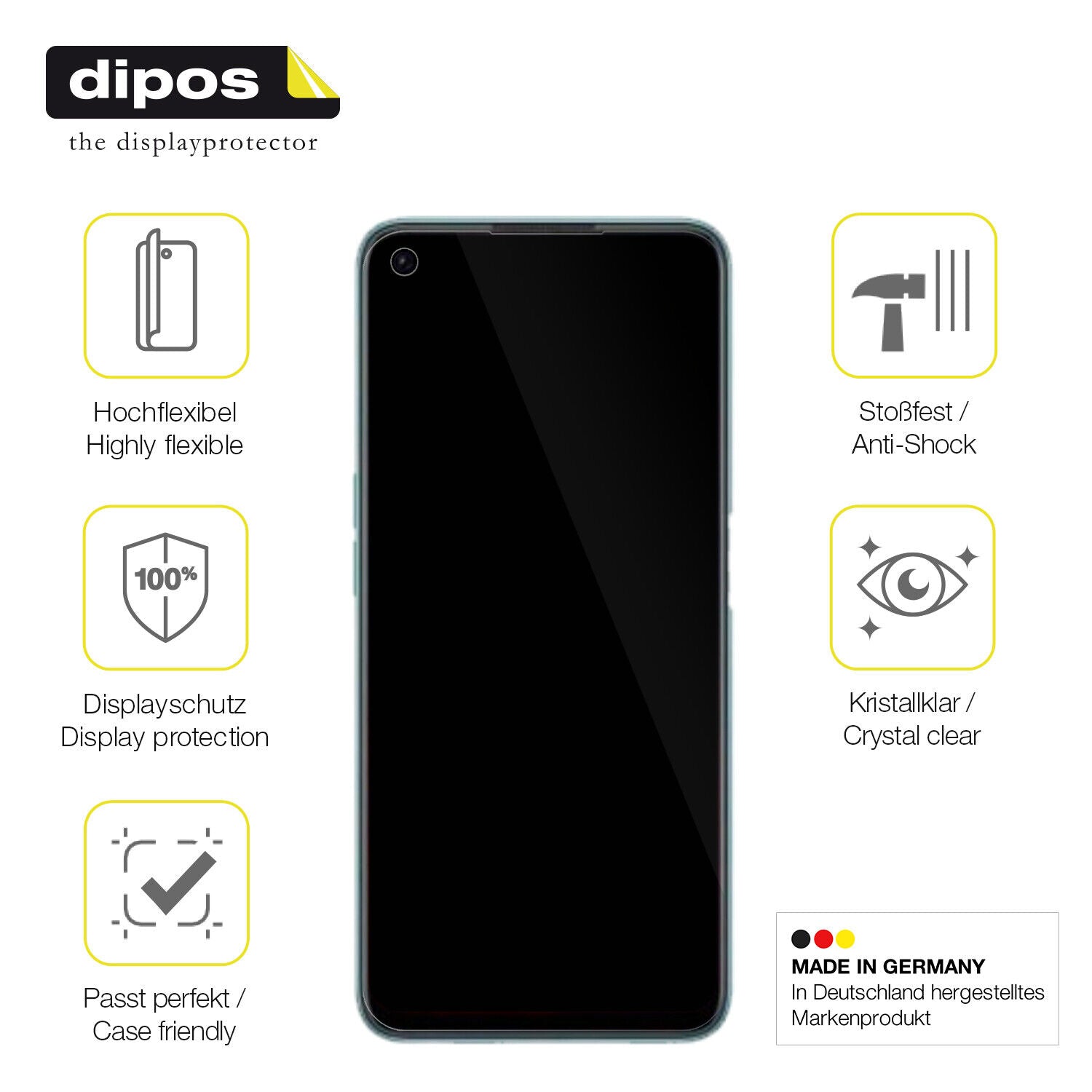 Displayschutz hergestellt in Deutschland, höchste Qualität made in Germany