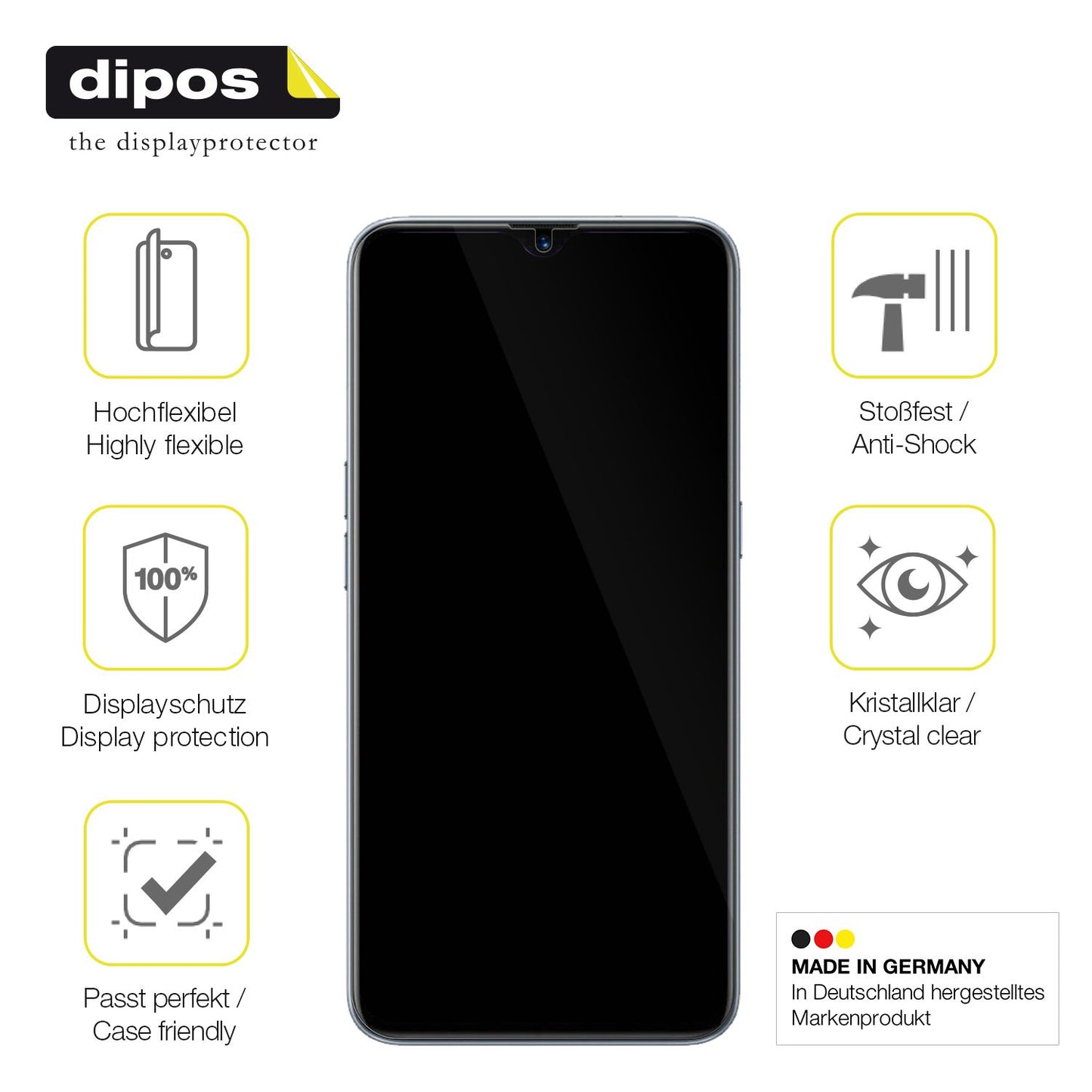 Displayschutz hergestellt in Deutschland, höchste Qualität made in Germany