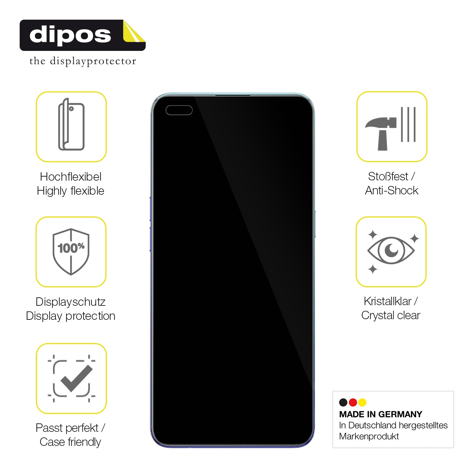 Displayschutz hergestellt in Deutschland, höchste Qualität made in Germany