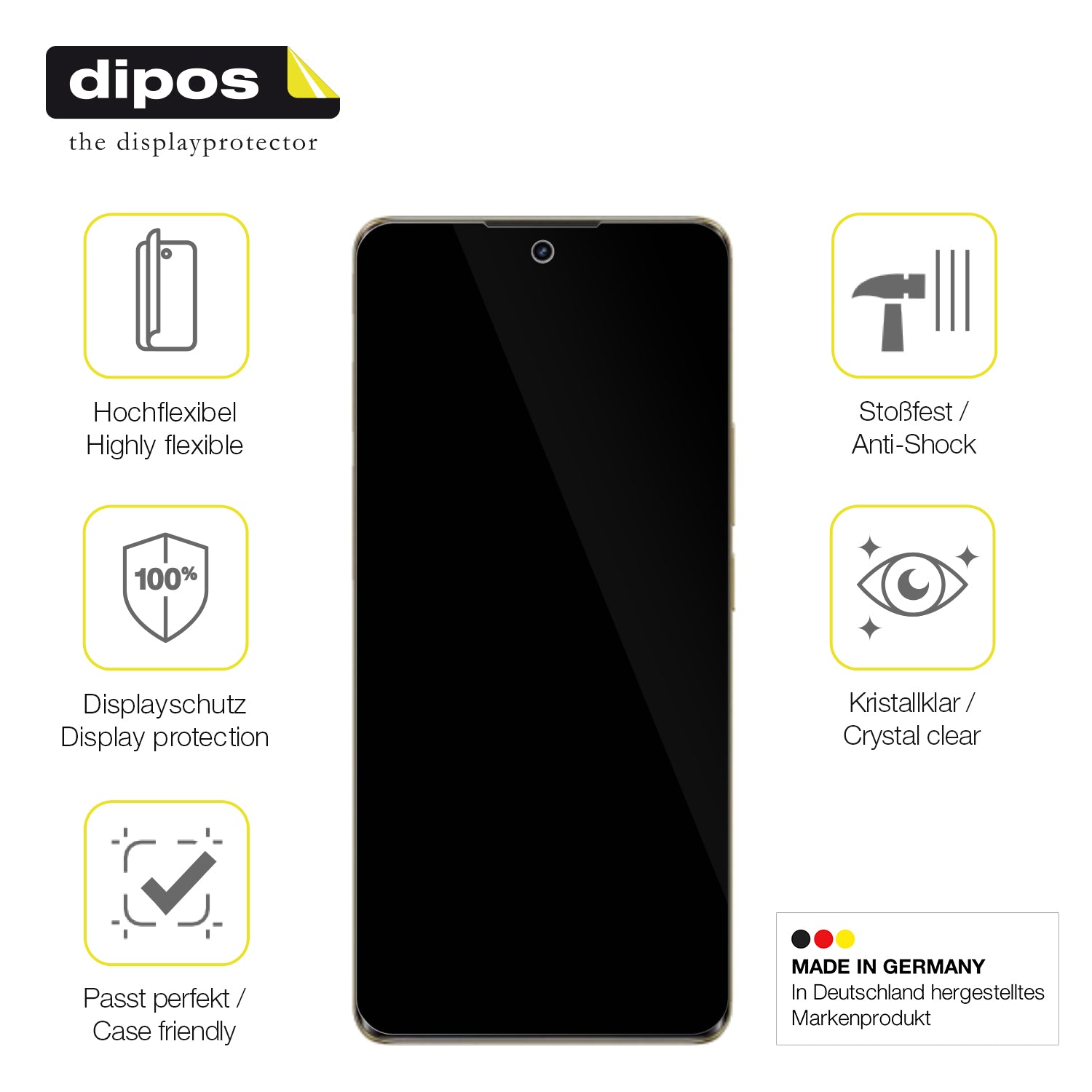 Displayschutz hergestellt in Deutschland, höchste Qualität made in Germany