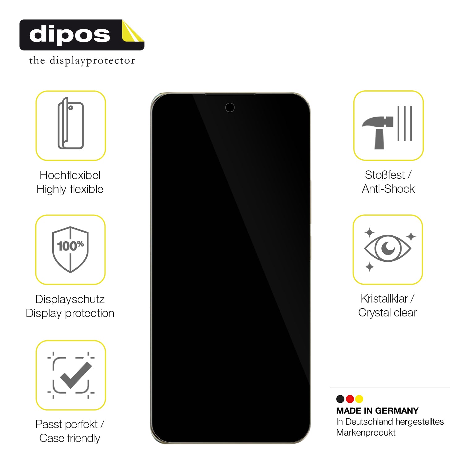 Displayschutz hergestellt in Deutschland, höchste Qualität made in Germany