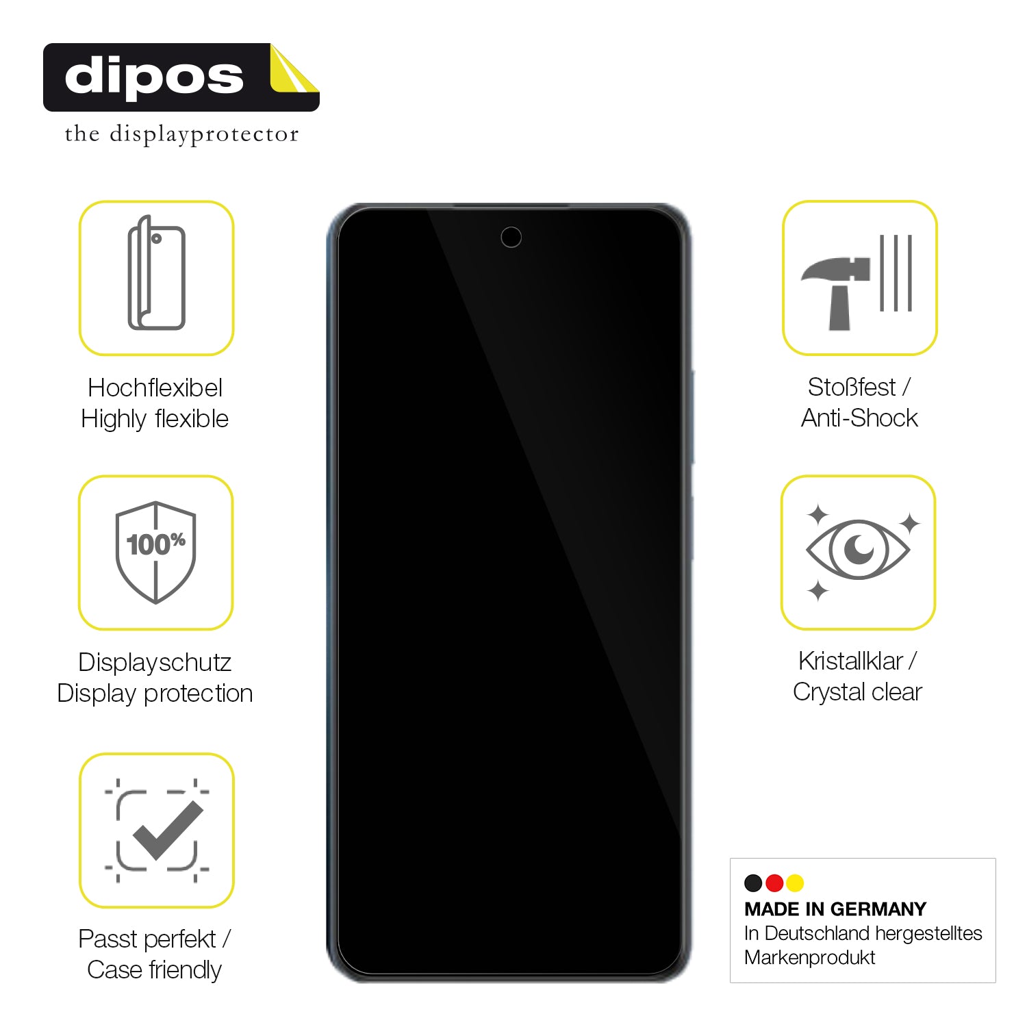 Displayschutz hergestellt in Deutschland, höchste Qualität made in Germany