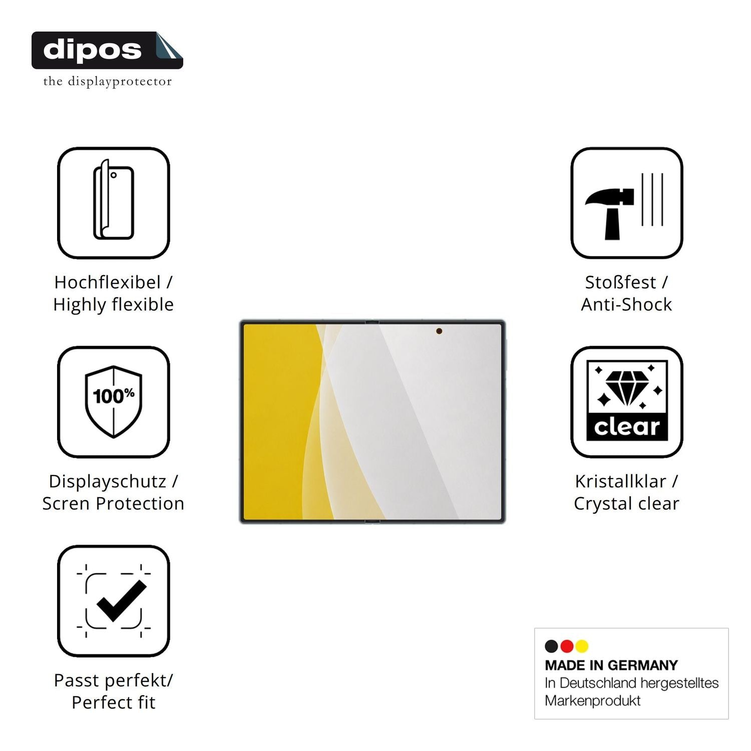 Displayschutz hergestellt in Deutschland, höchste Qualität made in Germany