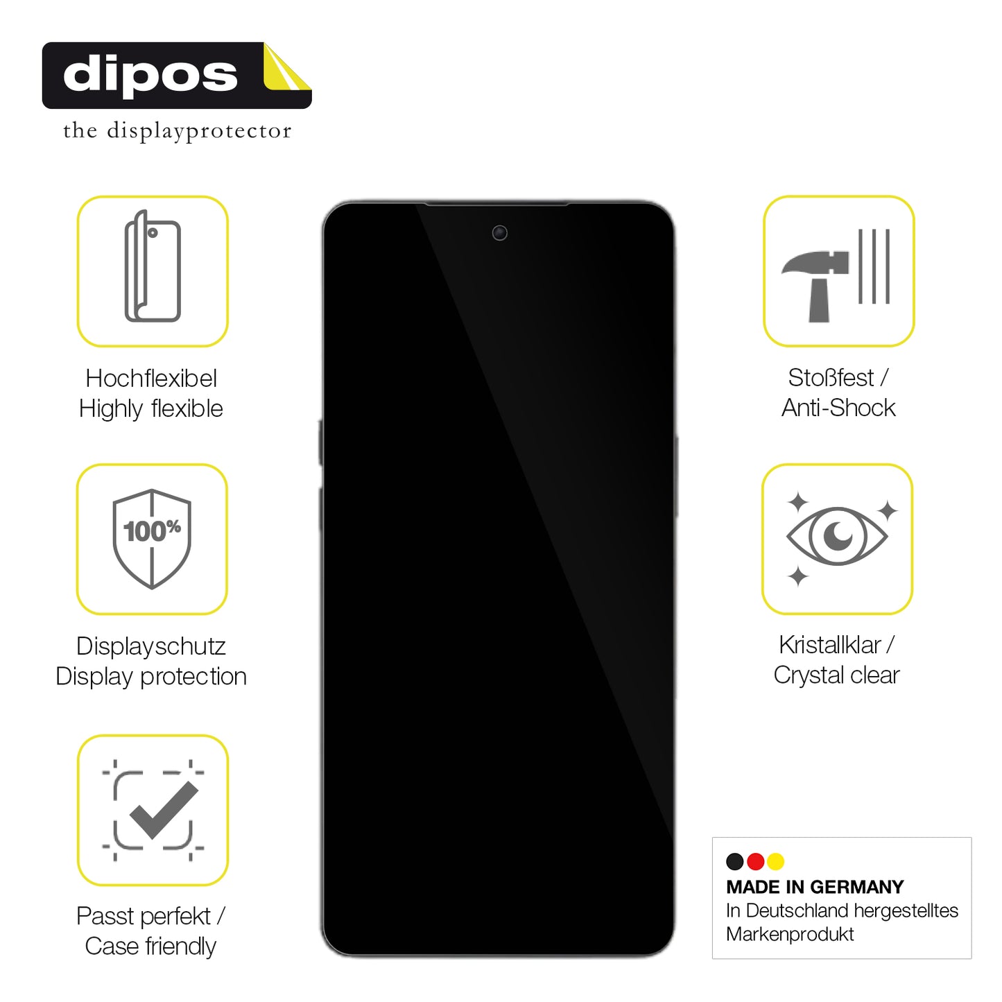 Displayschutz hergestellt in Deutschland, höchste Qualität made in Germany