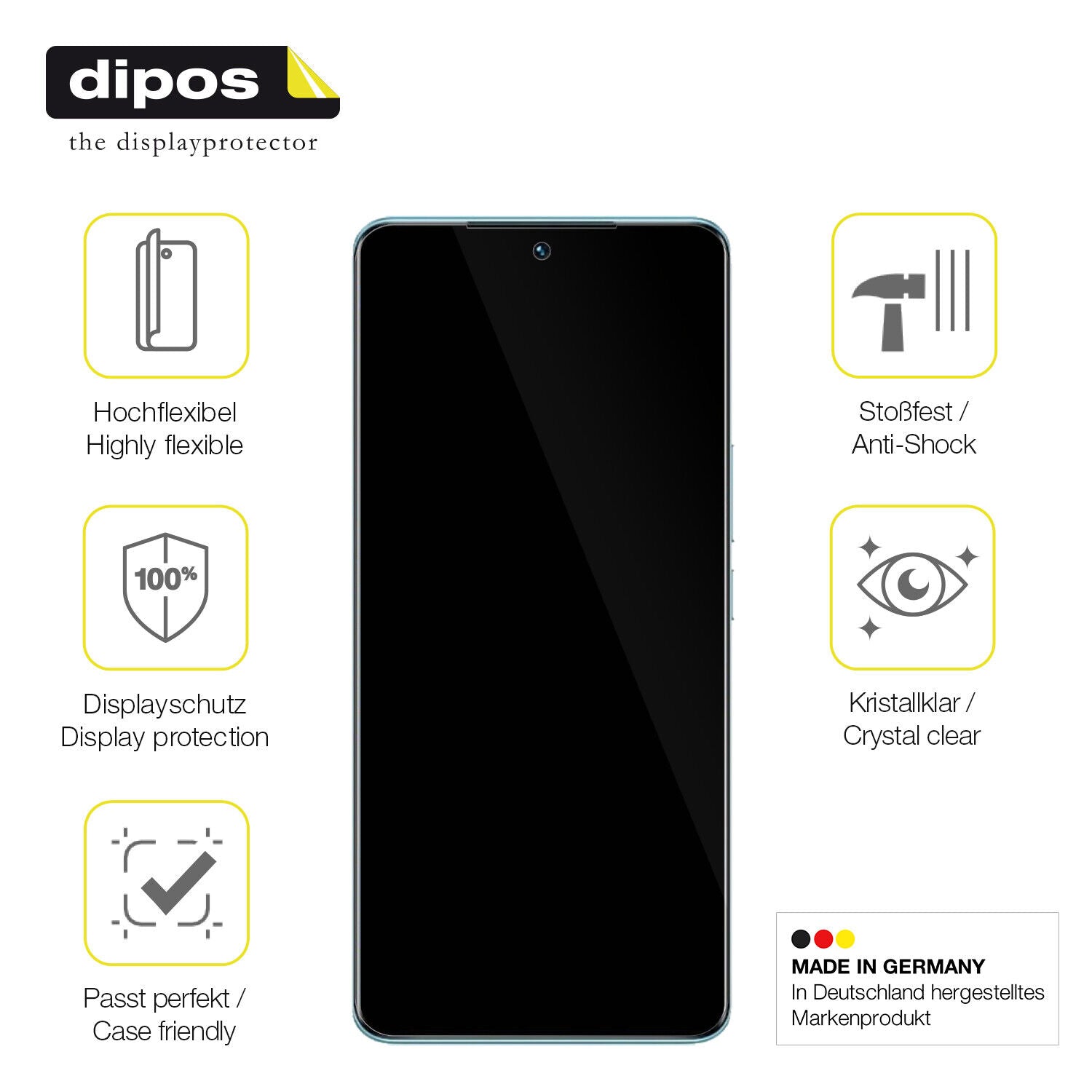 Displayschutz hergestellt in Deutschland, höchste Qualität made in Germany