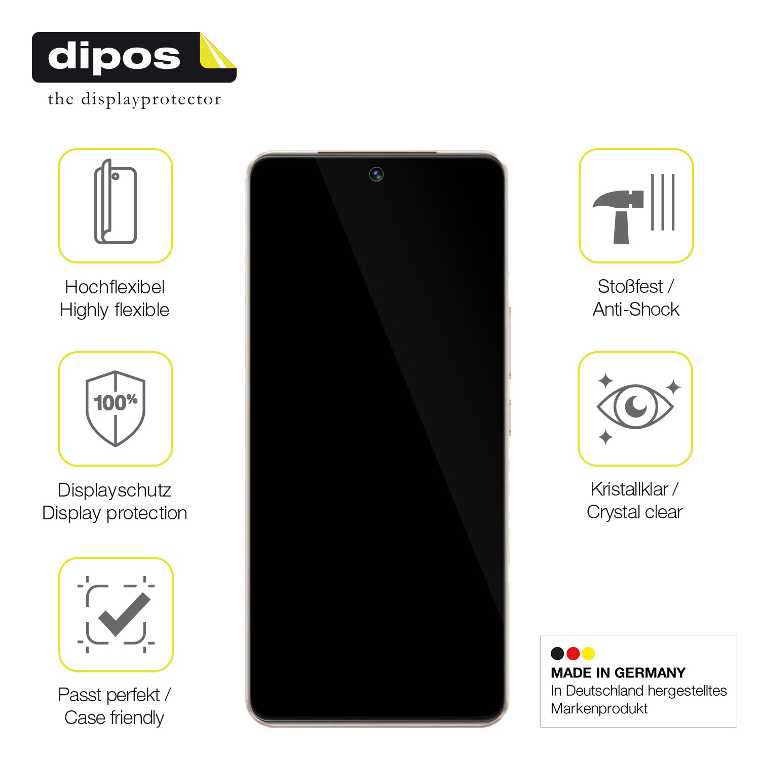 Displayschutz hergestellt in Deutschland, höchste Qualität made in Germany