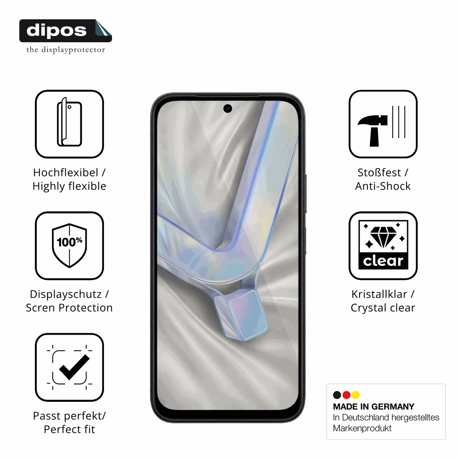 Displayschutz hergestellt in Deutschland, höchste Qualität made in Germany