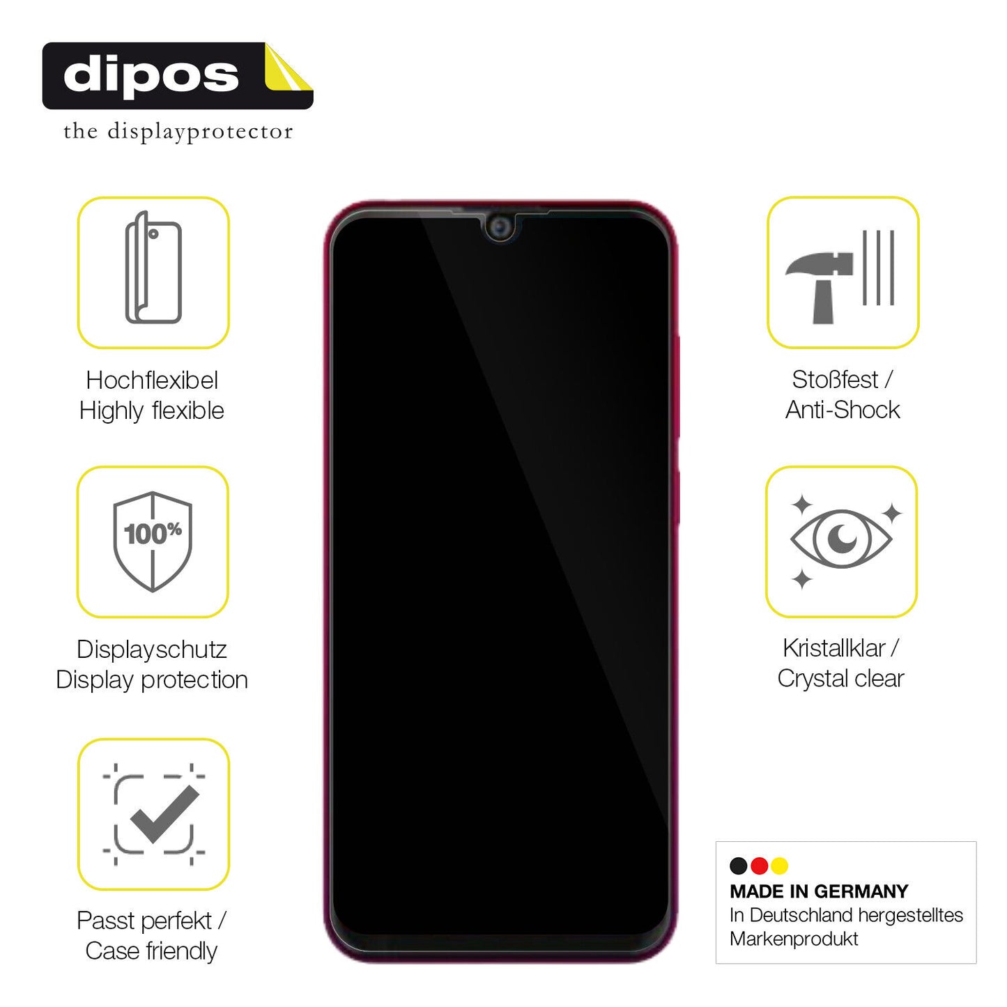 Displayschutz hergestellt in Deutschland, höchste Qualität made in Germany