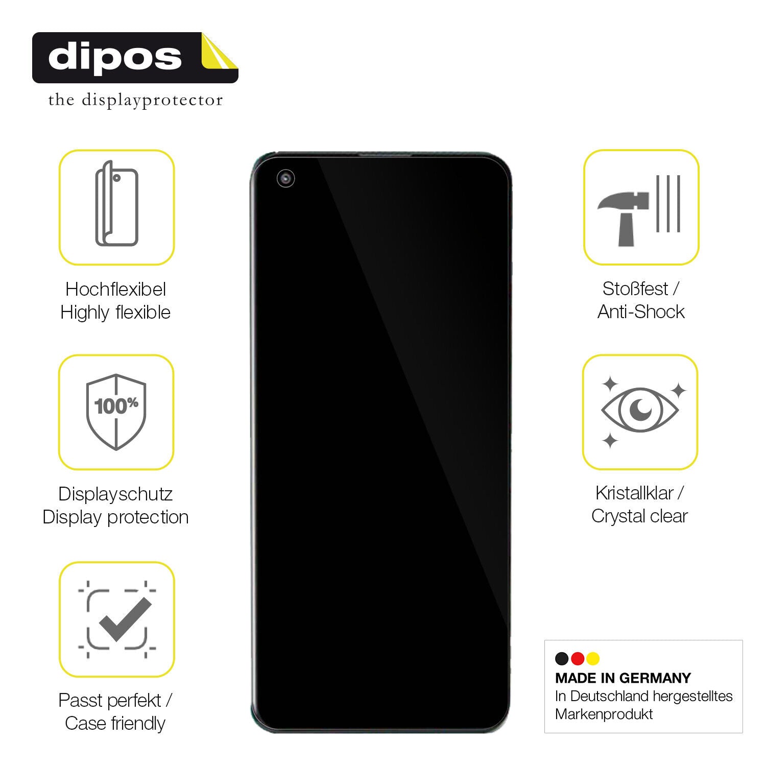 Displayschutz hergestellt in Deutschland, höchste Qualität made in Germany