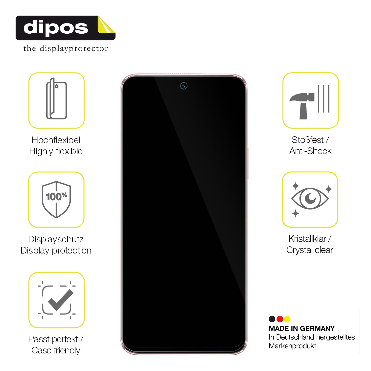Displayschutz hergestellt in Deutschland, höchste Qualität made in Germany