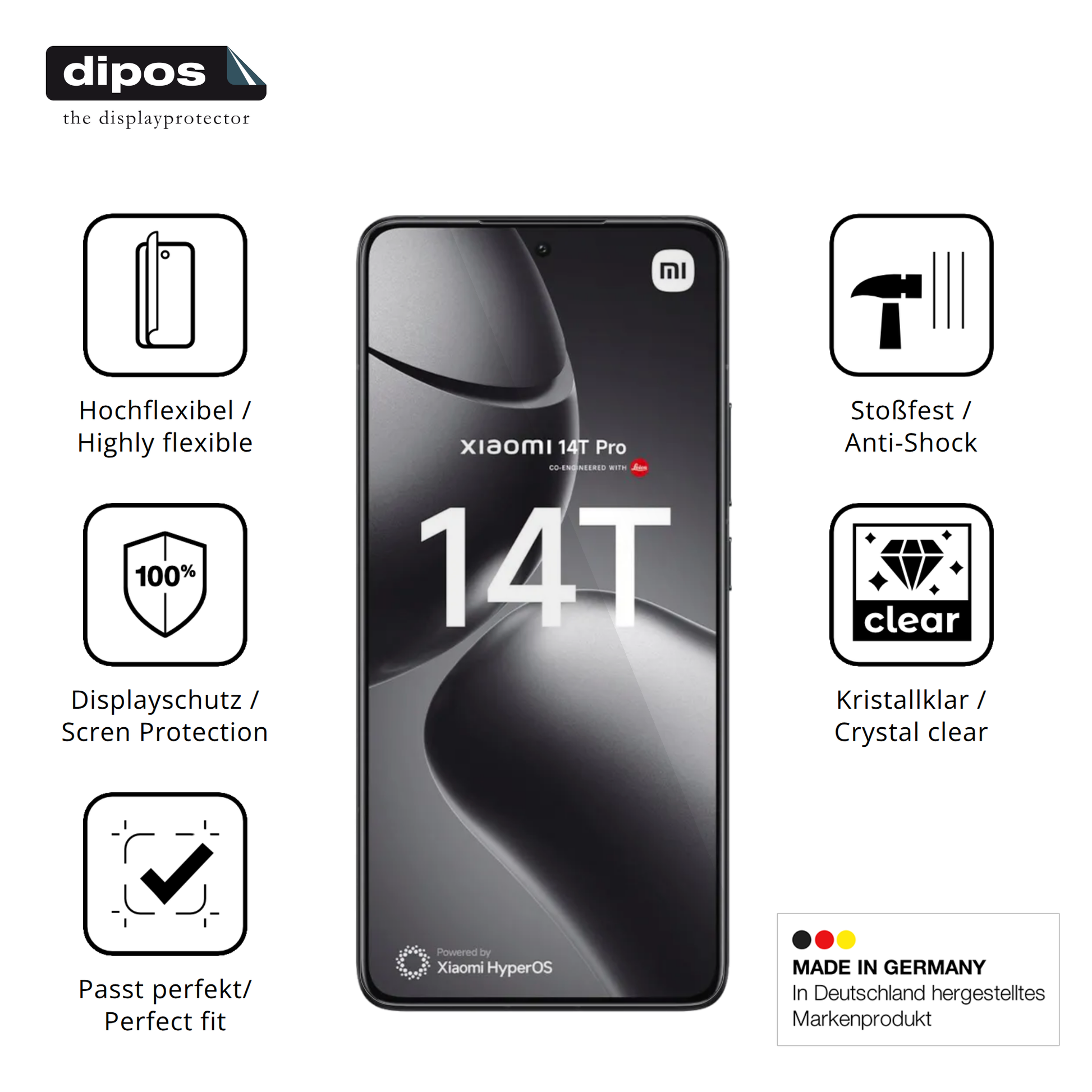Displayschutz hergestellt in Deutschland, höchste Qualität made in Germany