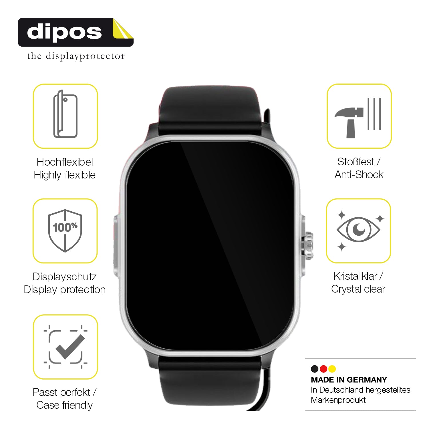Displayschutz hergestellt in Deutschland, höchste Qualität made in Germany