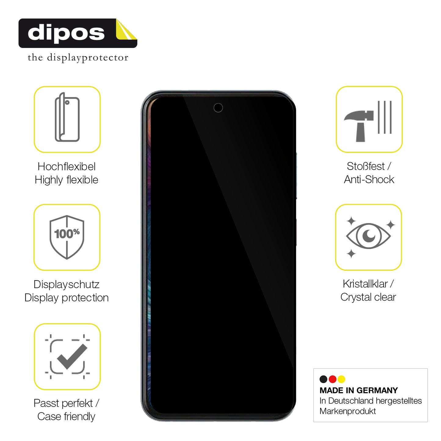 Displayschutz hergestellt in Deutschland, höchste Qualität made in Germany