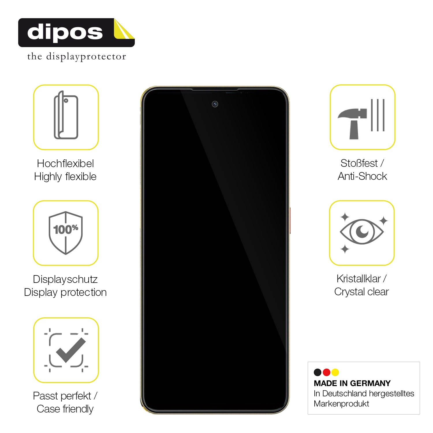 Displayschutz hergestellt in Deutschland, höchste Qualität made in Germany
