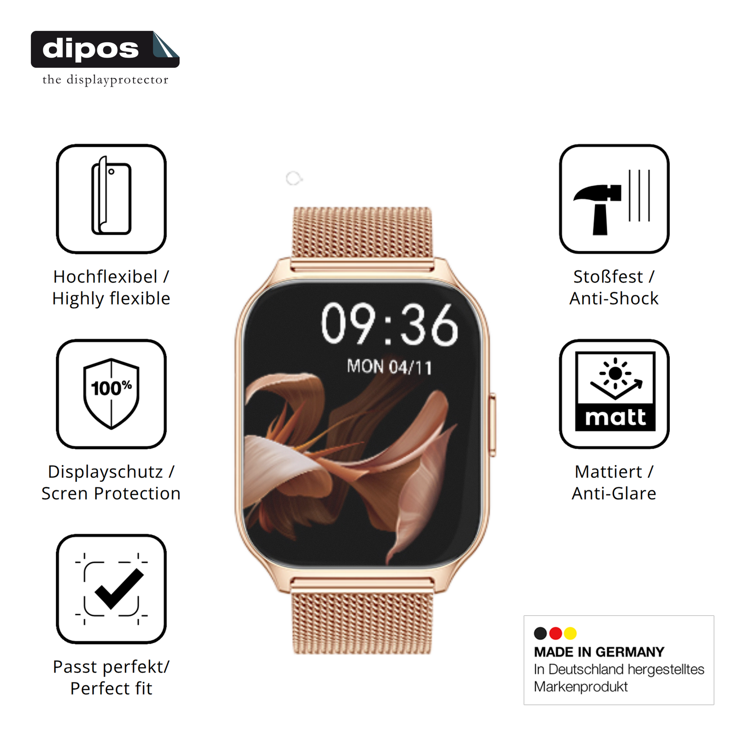 Displayschutz hergestellt in Deutschland, höchste Qualität made in Germany