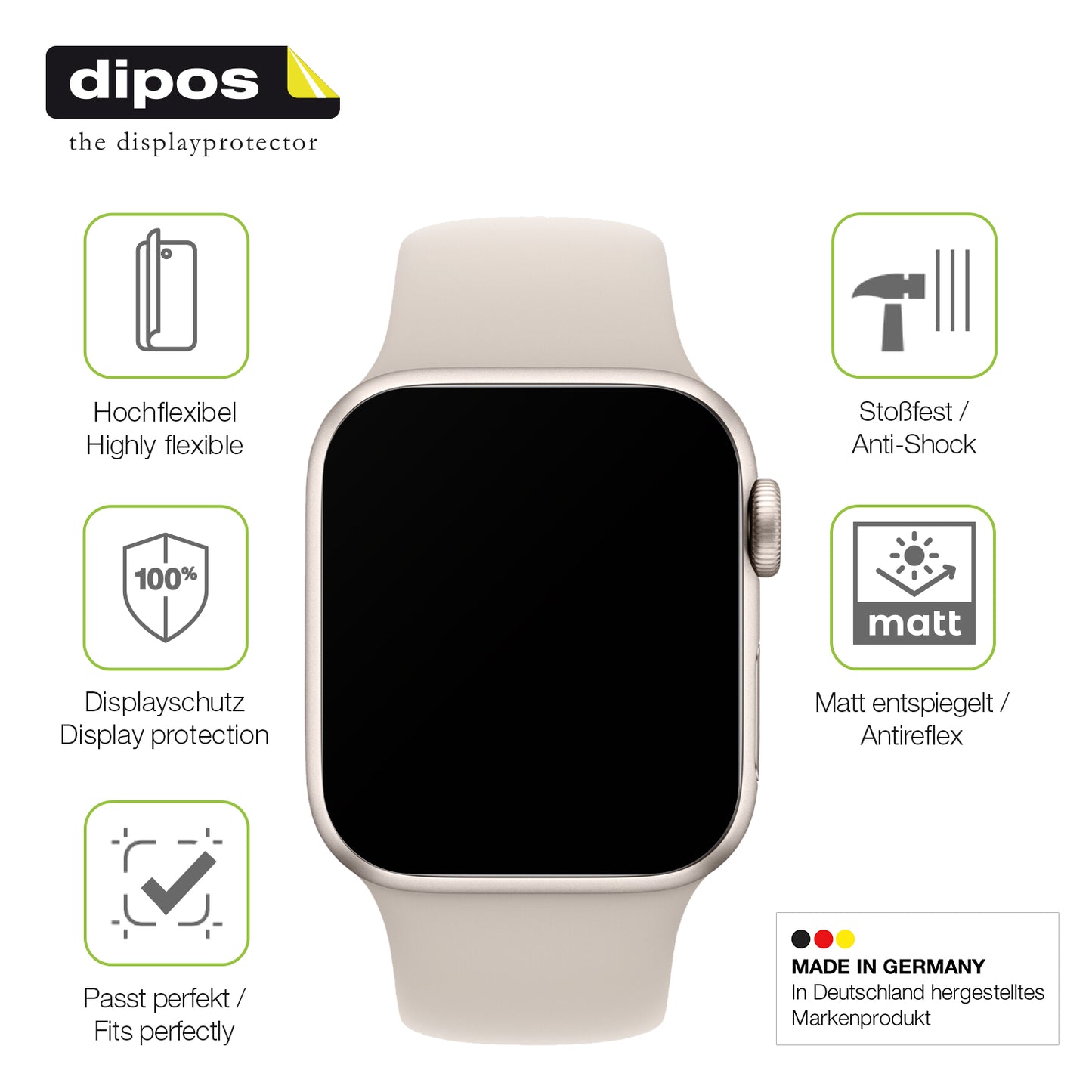 Displayschutz hergestellt in Deutschland, höchste Qualität made in Germany