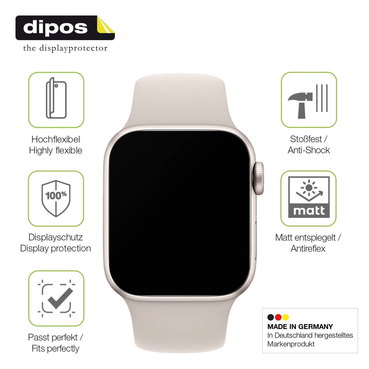 Displayschutz hergestellt in Deutschland, höchste Qualität made in Germany