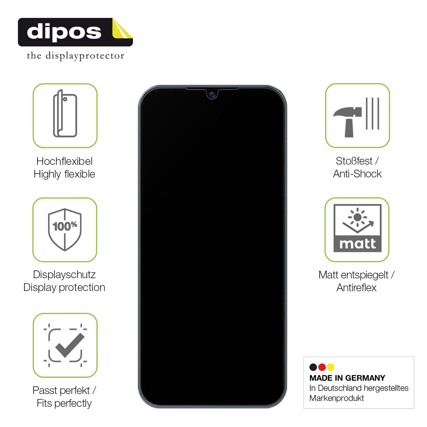 Displayschutz hergestellt in Deutschland, höchste Qualität made in Germany