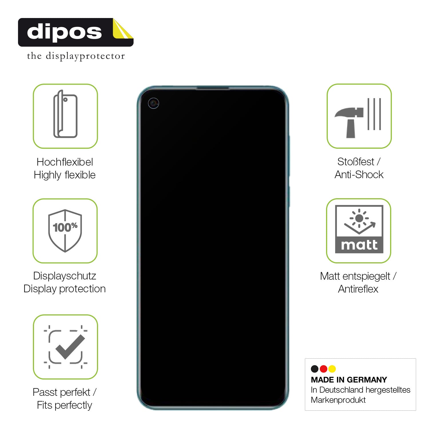 Displayschutz hergestellt in Deutschland, höchste Qualität made in Germany