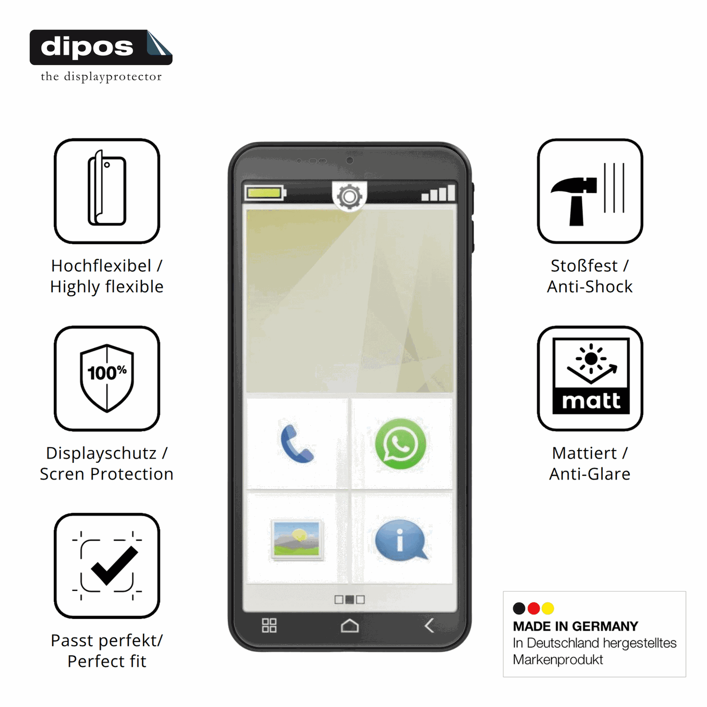 Displayschutz hergestellt in Deutschland, h�chste Qualit�t made in Germany