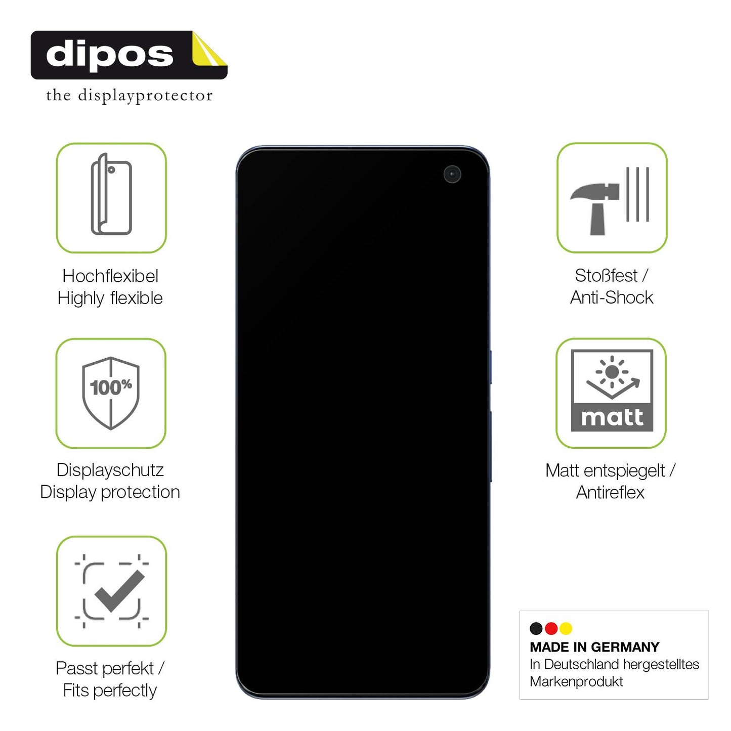 Displayschutz hergestellt in Deutschland, höchste Qualität made in Germany