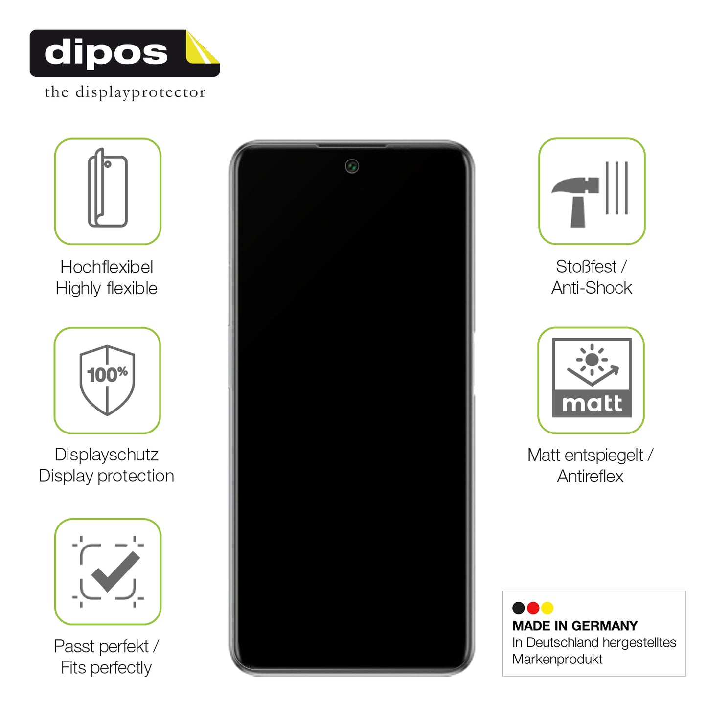 Displayschutz hergestellt in Deutschland, höchste Qualität made in Germany