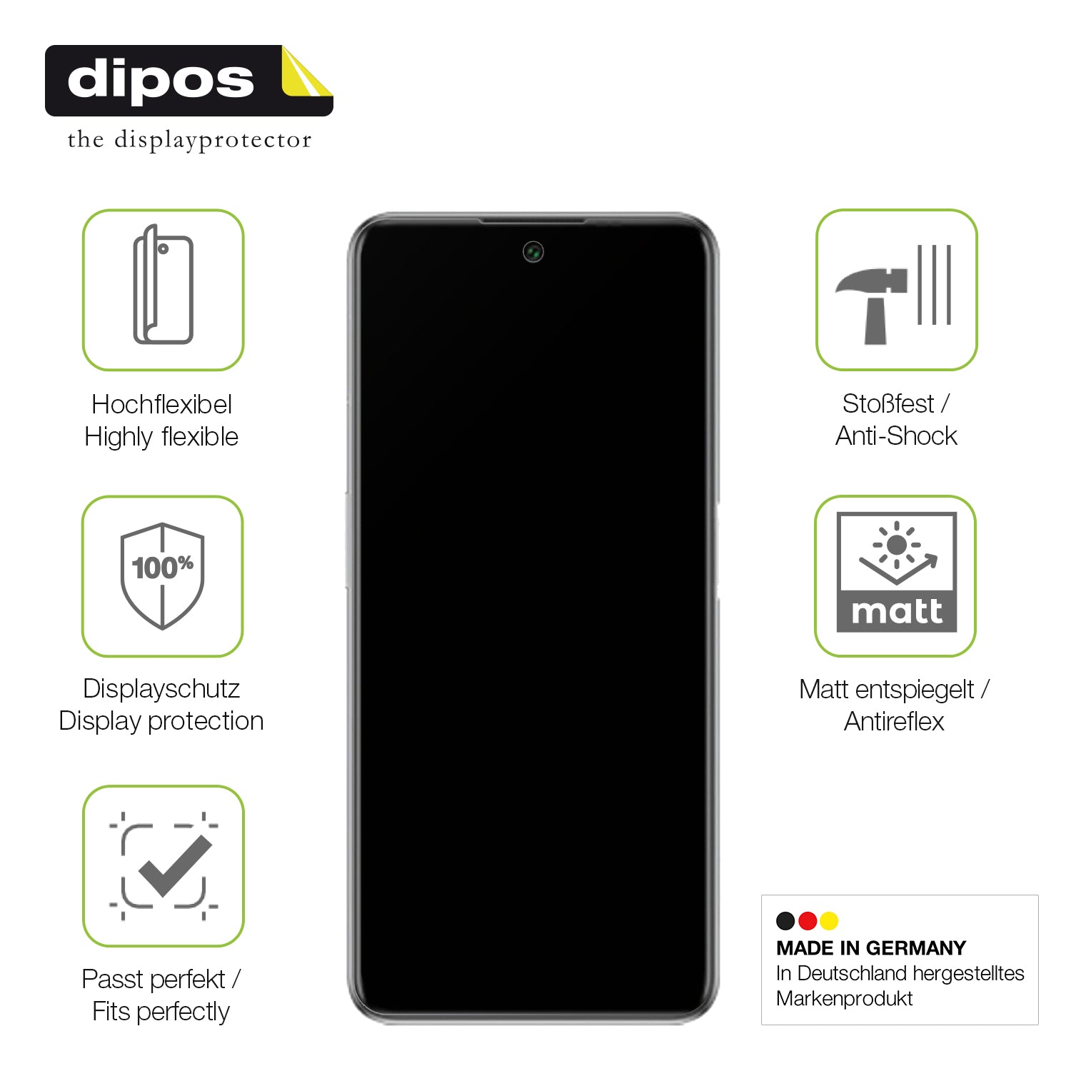 Displayschutz hergestellt in Deutschland, höchste Qualität made in Germany