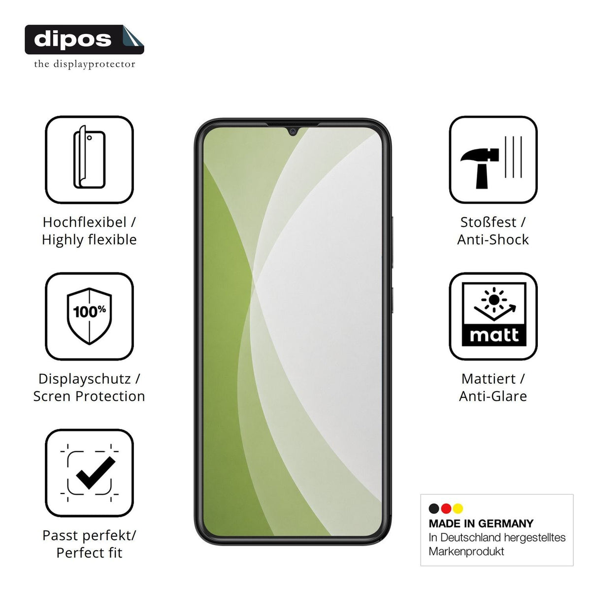 Displayschutz hergestellt in Deutschland, höchste Qualität made in Germany