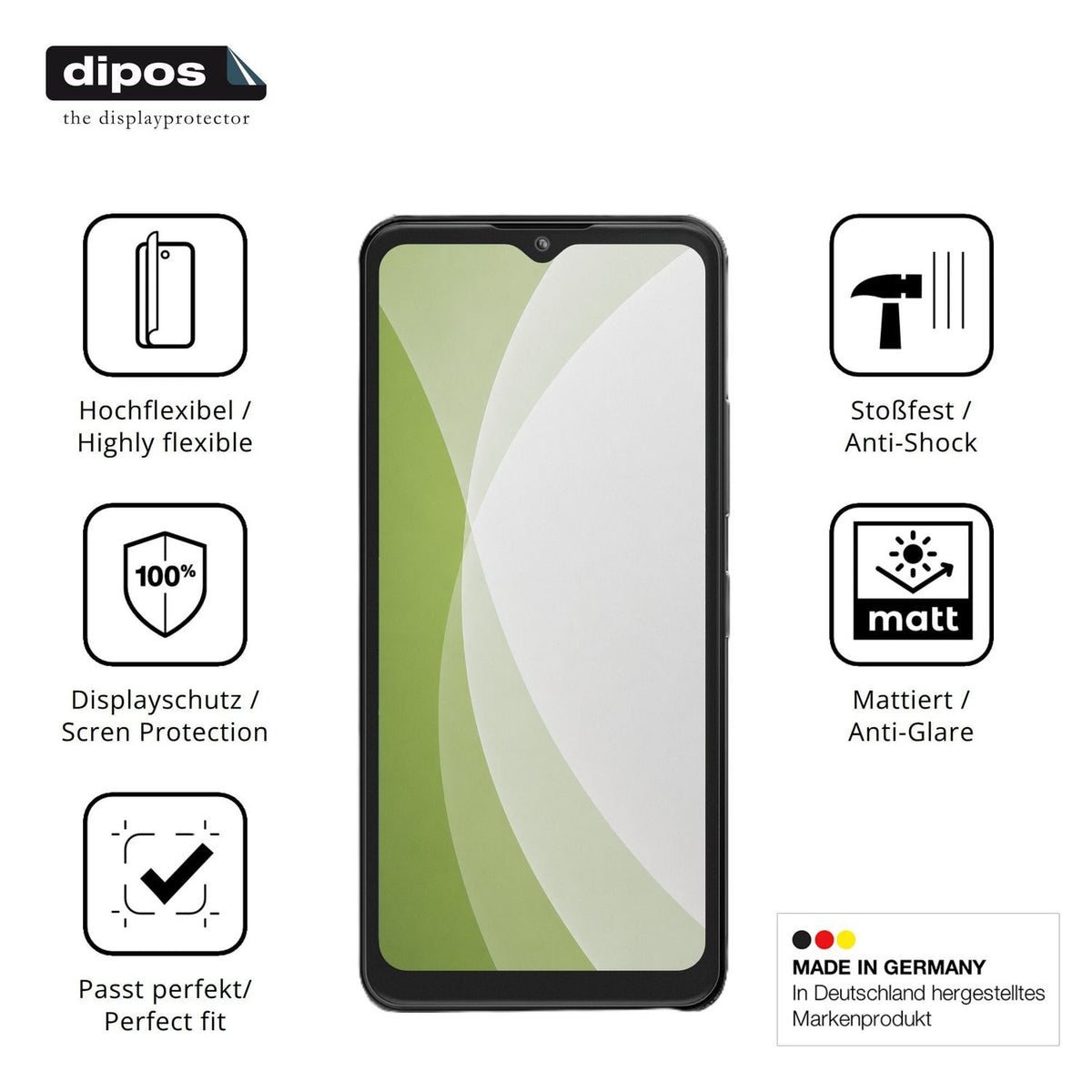 Displayschutz hergestellt in Deutschland, höchste Qualität made in Germany