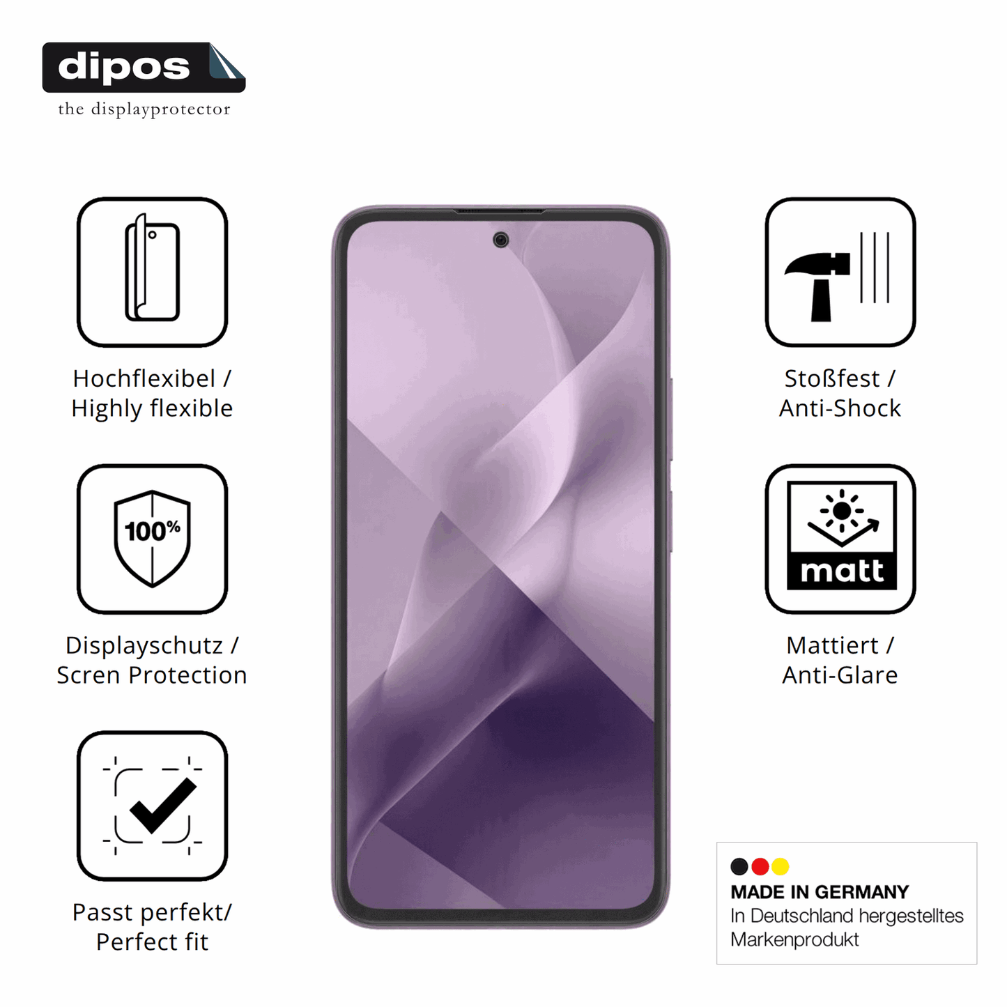 Displayschutz hergestellt in Deutschland, höchste Qualität made in Germany