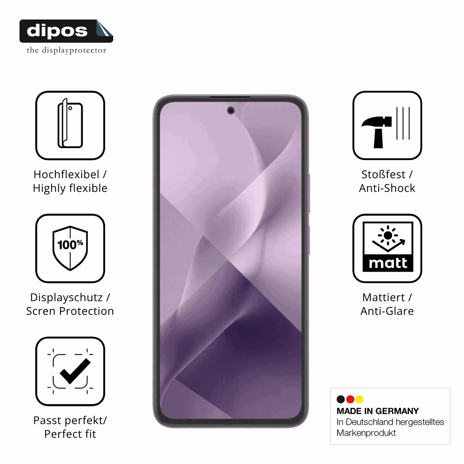 Displayschutz hergestellt in Deutschland, höchste Qualität made in Germany
