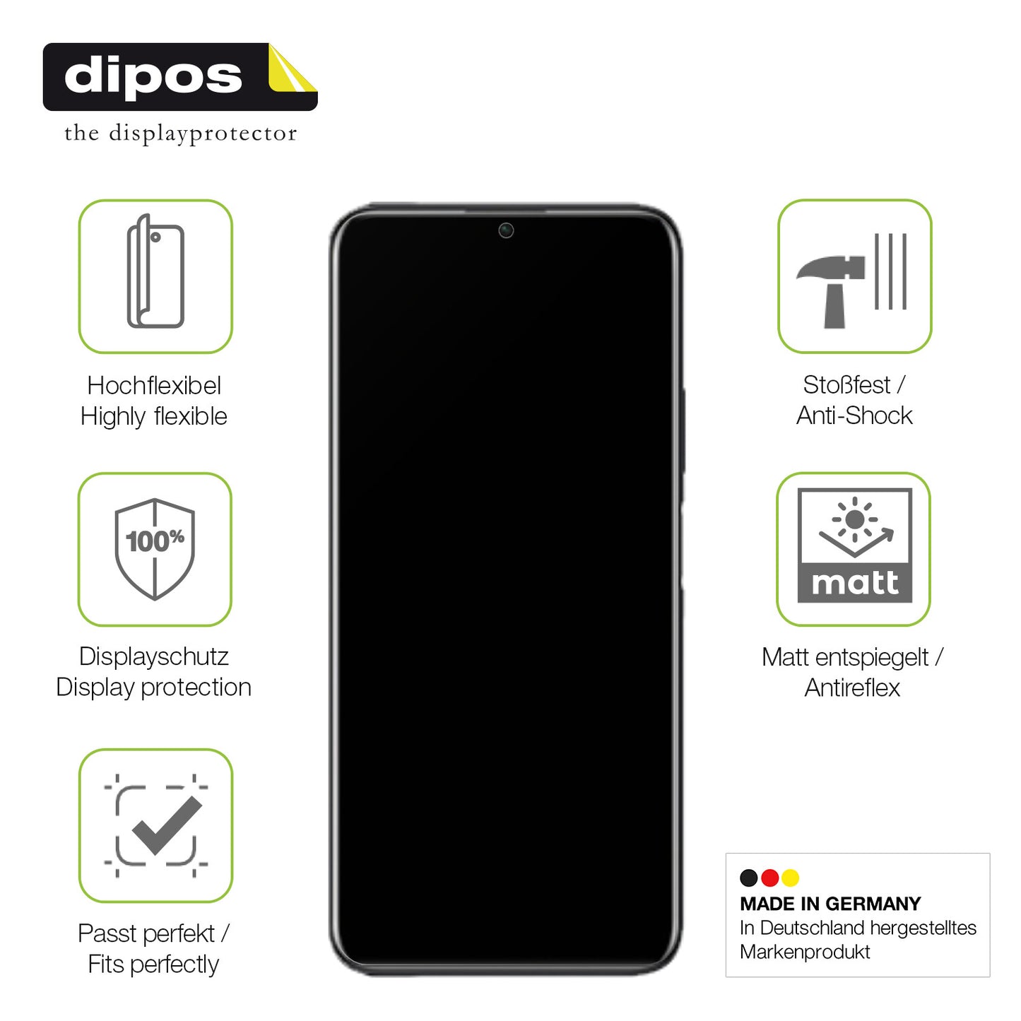 Displayschutz hergestellt in Deutschland, höchste Qualität made in Germany