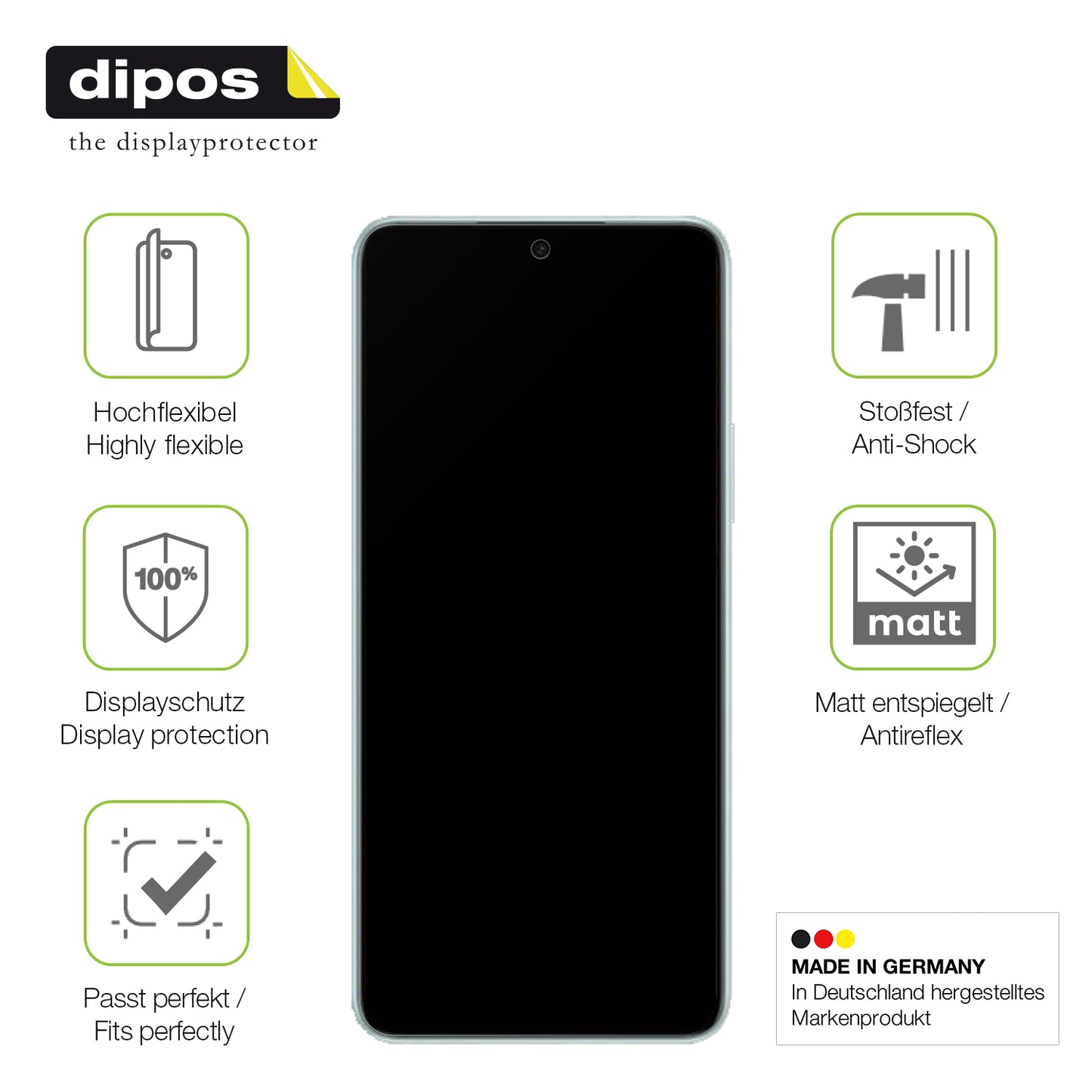 Displayschutz hergestellt in Deutschland, höchste Qualität made in Germany