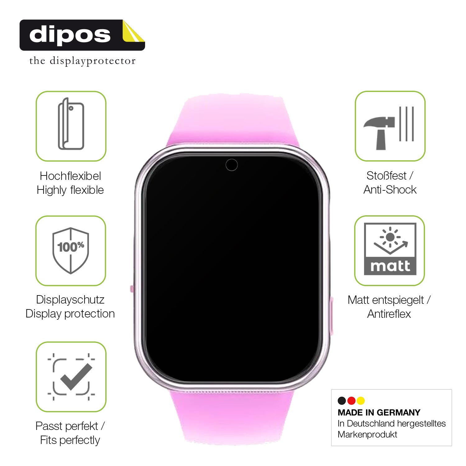 Displayschutz hergestellt in Deutschland, höchste Qualität made in Germany
