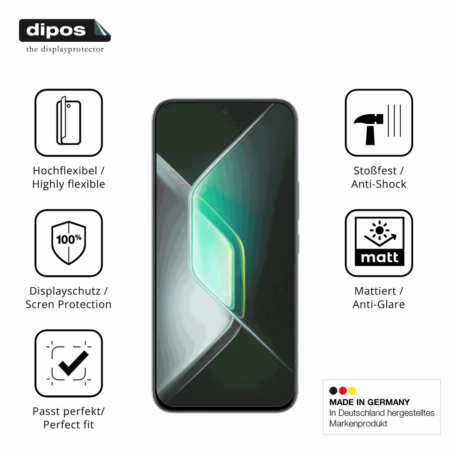 Displayschutz hergestellt in Deutschland, höchste Qualität made in Germany