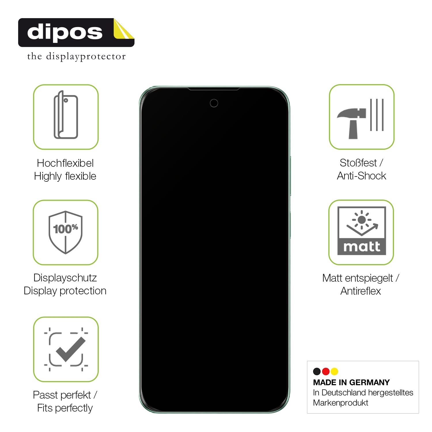 Displayschutz hergestellt in Deutschland, höchste Qualität made in Germany