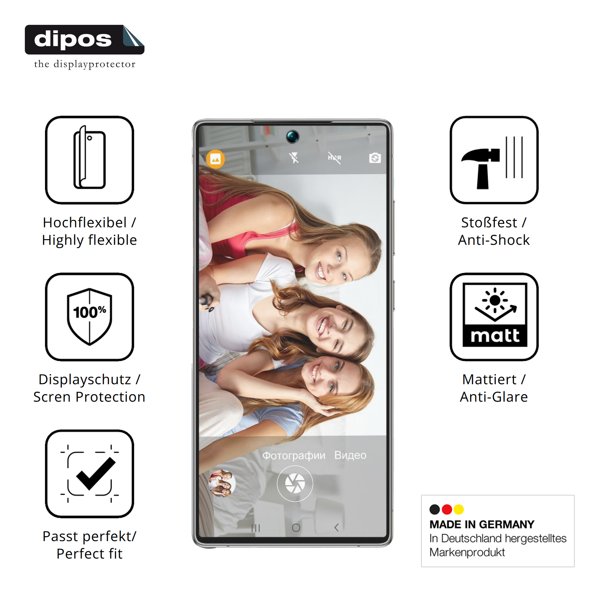 Displayschutz hergestellt in Deutschland, höchste Qualität made in Germany