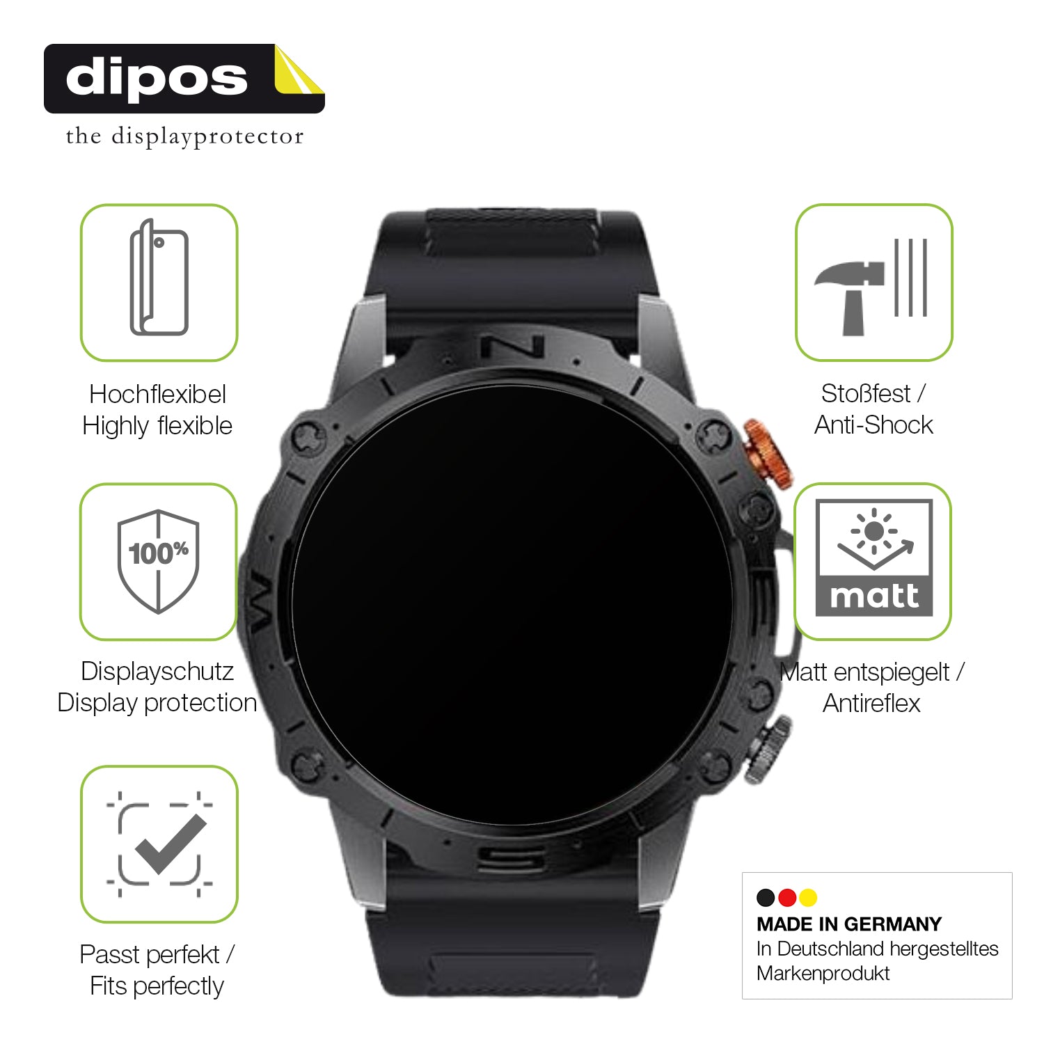 Displayschutz hergestellt in Deutschland, höchste Qualität made in Germany