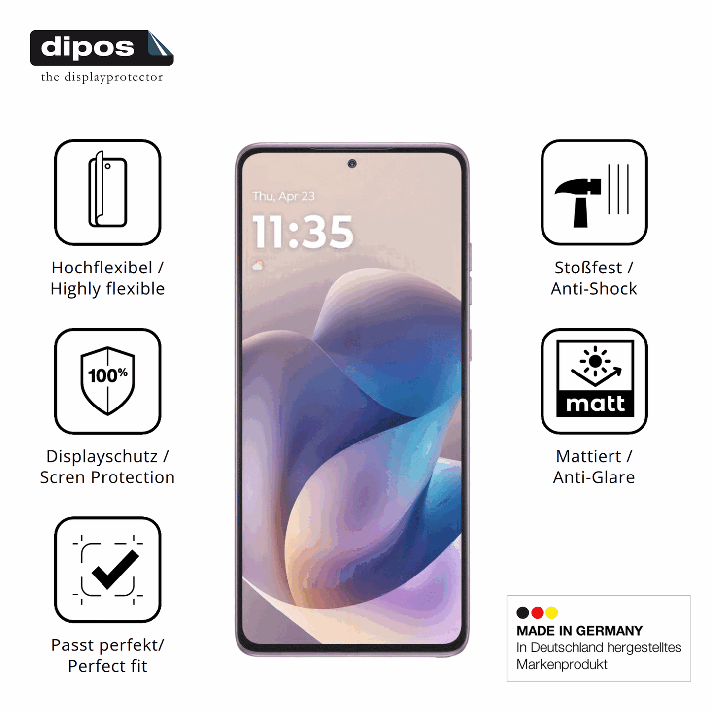 Displayschutz hergestellt in Deutschland, höchste Qualität made in Germany