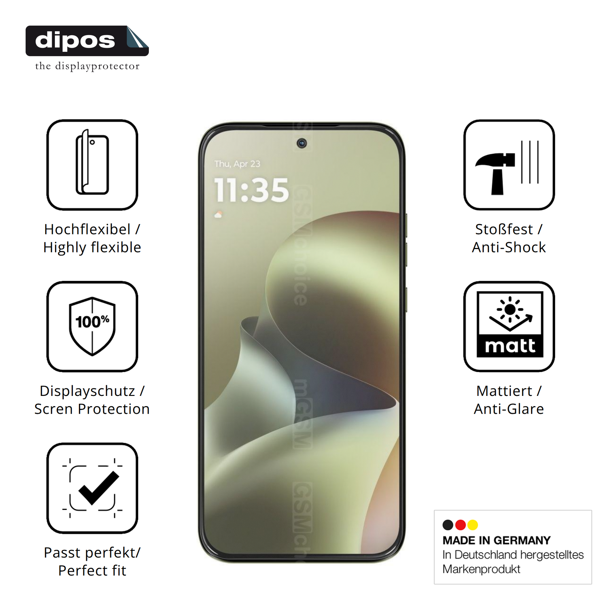 Displayschutz hergestellt in Deutschland, höchste Qualität made in Germany