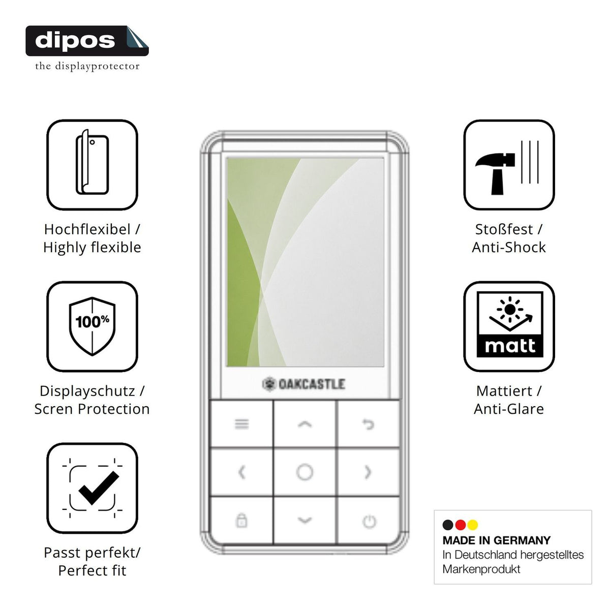 Displayschutz hergestellt in Deutschland, höchste Qualität made in Germany
