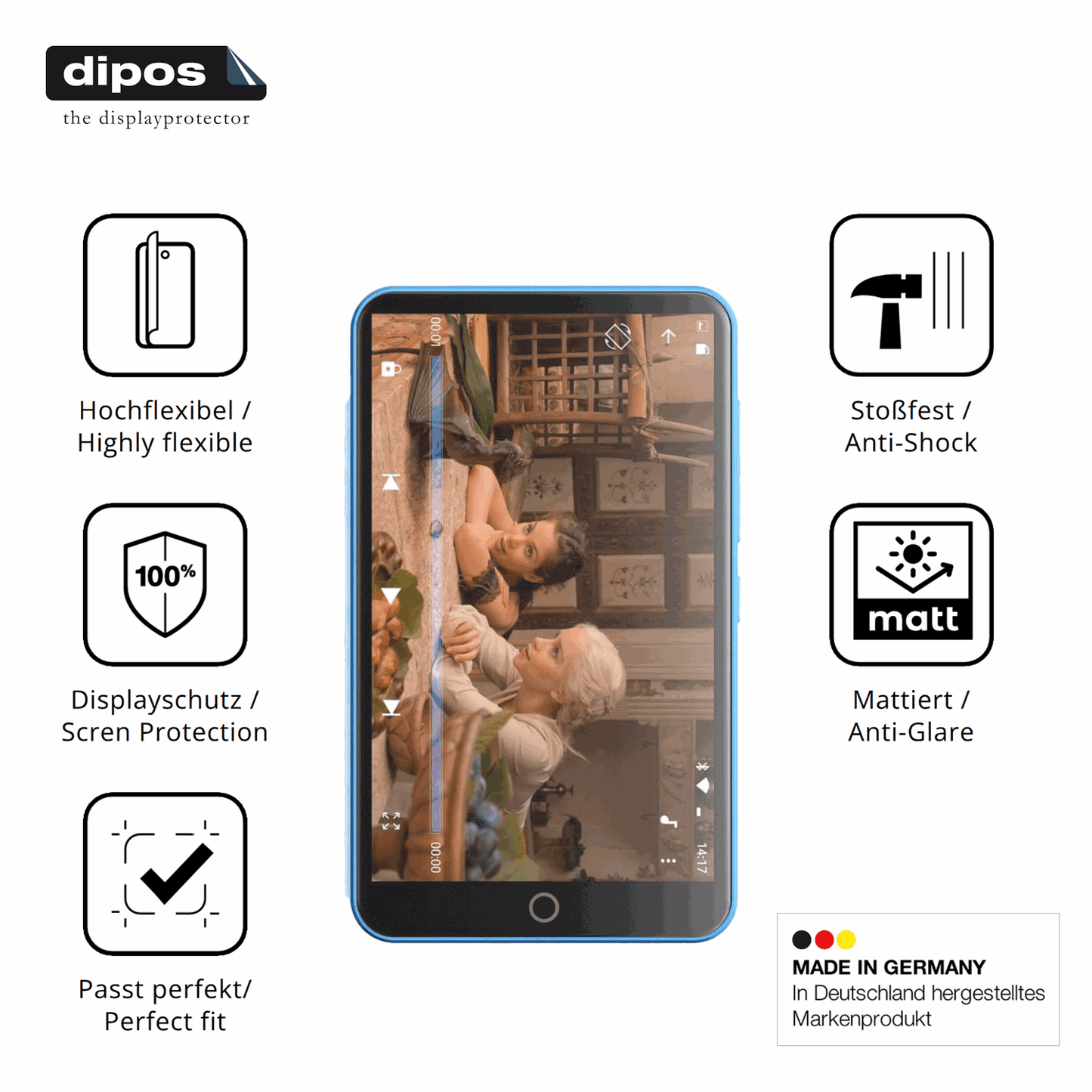 Displayschutz hergestellt in Deutschland, höchste Qualität made in Germany