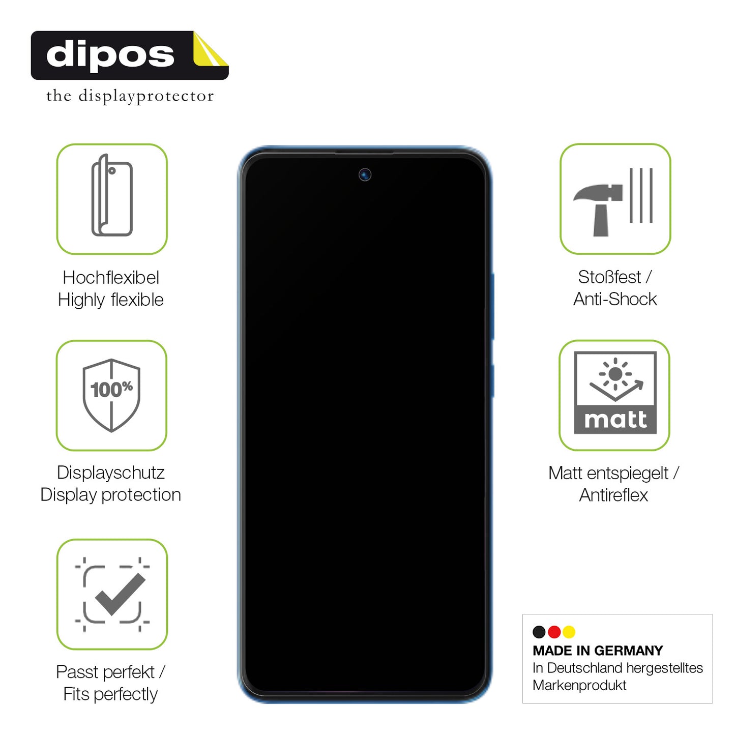 Displayschutz hergestellt in Deutschland, höchste Qualität made in Germany