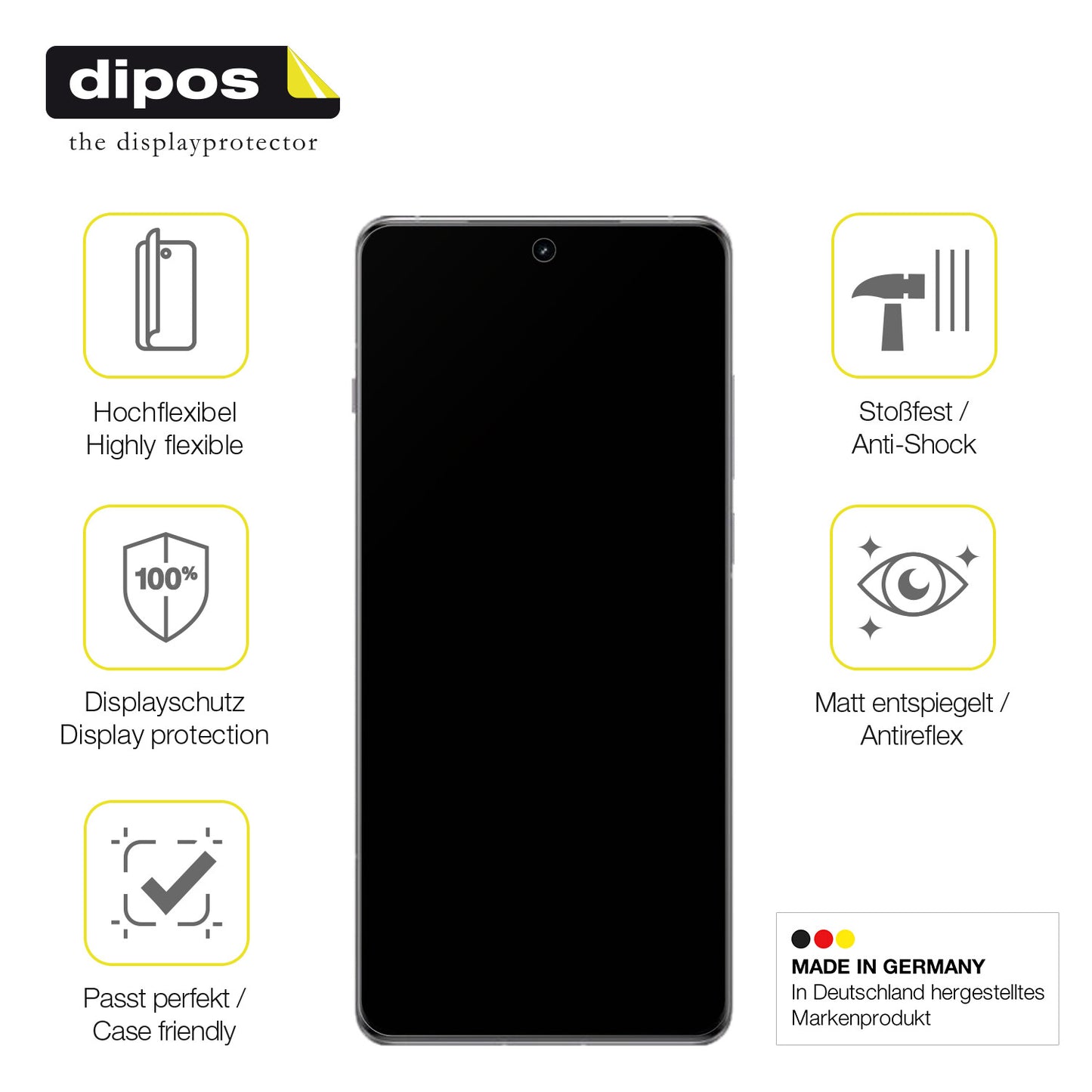 Displayschutz hergestellt in Deutschland, höchste Qualität made in Germany