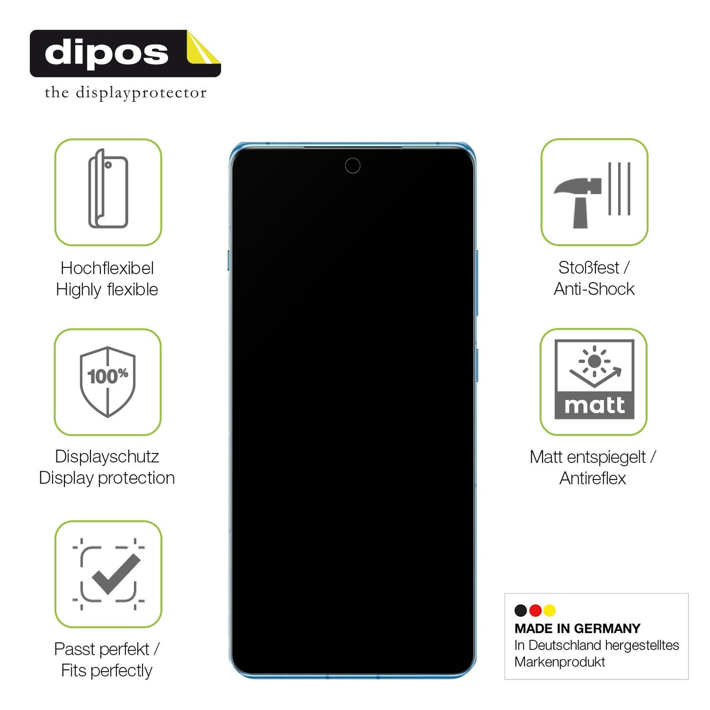 Displayschutz hergestellt in Deutschland, höchste Qualität made in Germany